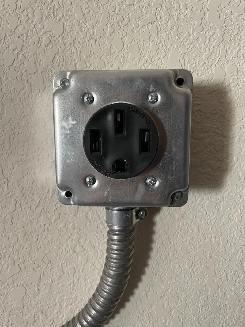 NEMA 14-50 outlet installed for Smart Home Electrical in Belmont